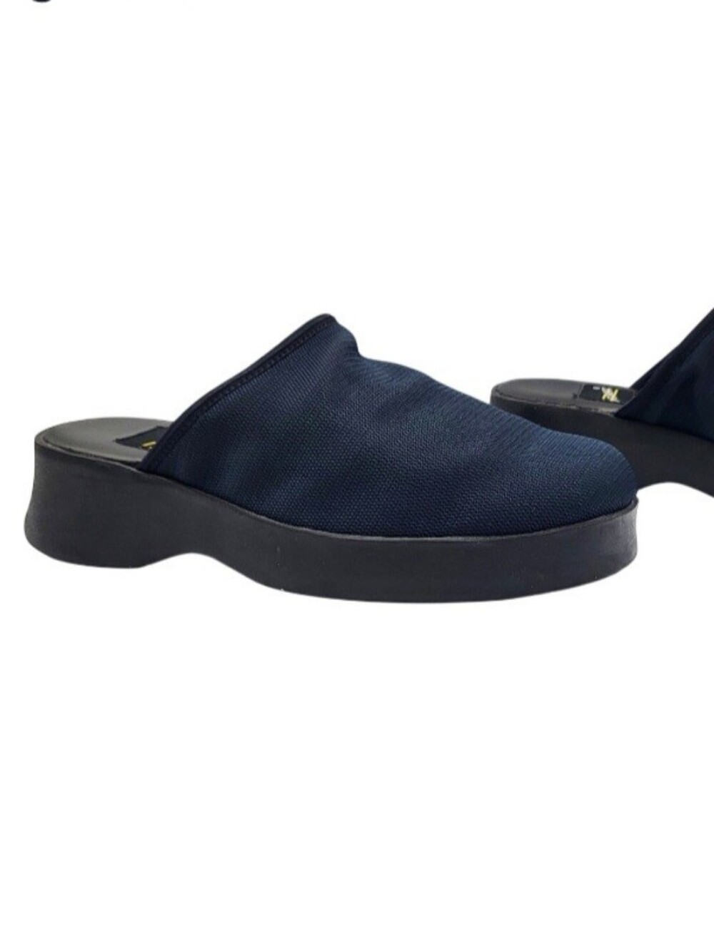 Y2K Aerosoles What’s What Navy Blue & Black Platform Slip On Mules Women's 6